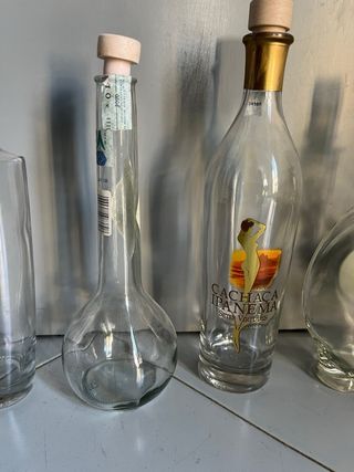 5 Bottiglie di Vetro Vuote