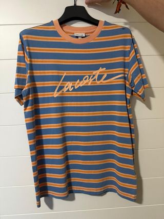 Camiseta Lacoste Rayas Azul Naranja