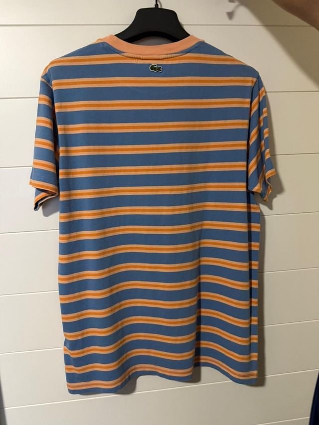 Camiseta Lacoste Rayas Azul Naranja
