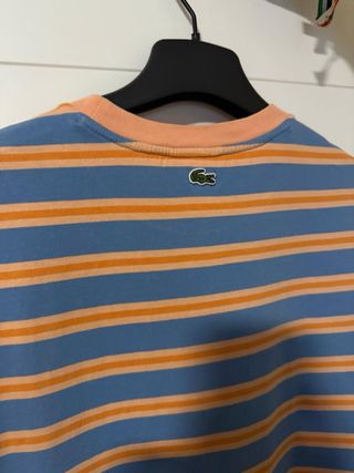Camiseta Lacoste Rayas Azul Naranja