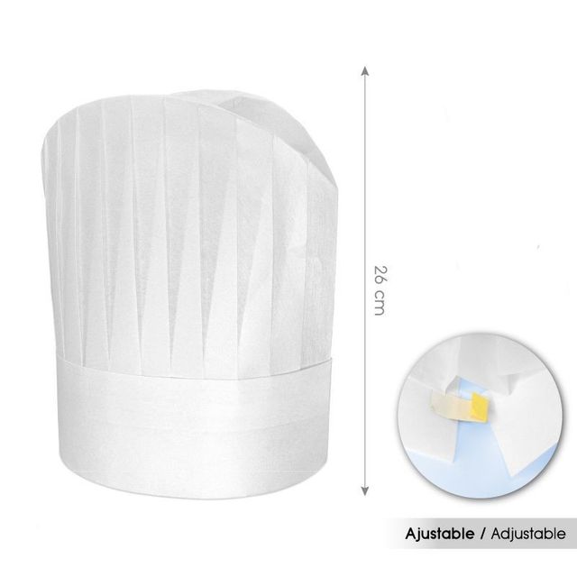Gorro de Cocinero Papel Desechable