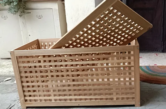 Contenitore in legno Ikea,lung.95,alt.50,amp46 cm