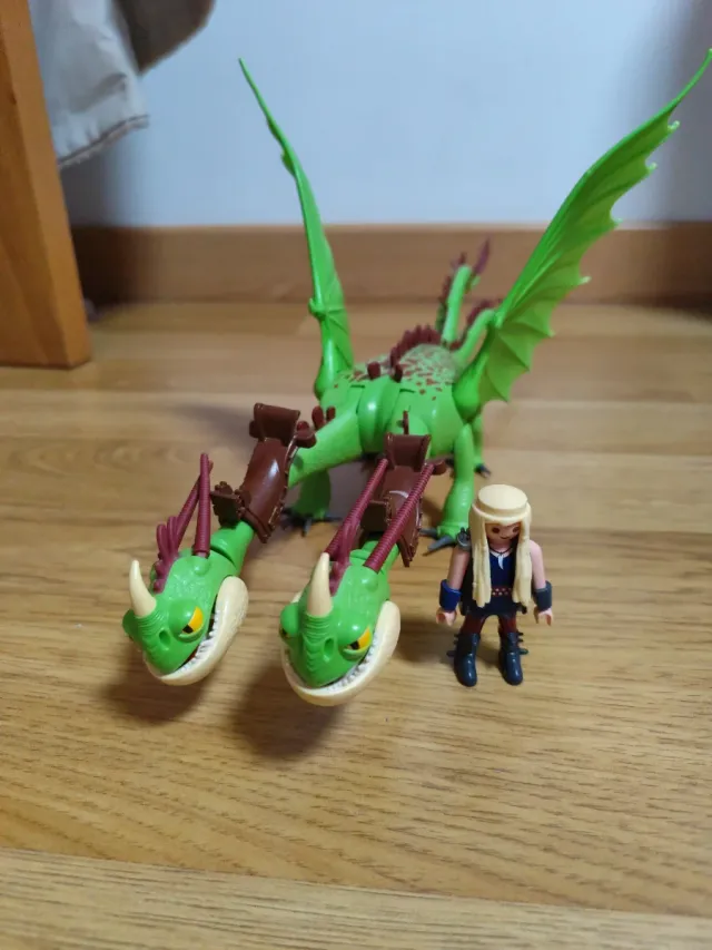 Playmobil Dragón Dos Cabezas Verde