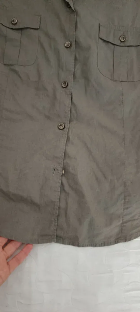 Camisa verde militar manga corta