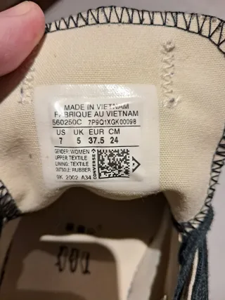 Bambas Converse All Star Talla 37.5