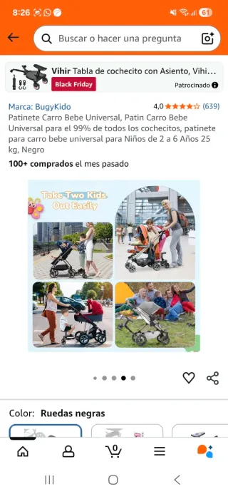 Patinete Buggy Board para Carro Bebé