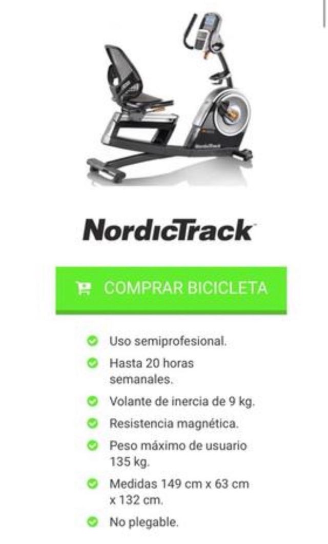 Bicicleta Estática NordicTrack R65