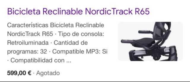 Bicicleta Estática NordicTrack R65