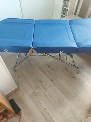 Sillón-camilla 3 cuerpos cuero azul