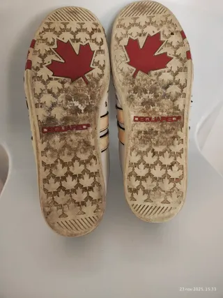 Scarpe Dsquared uomo velcro bianche e beige