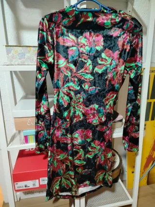 Vestido Terciopelo Estampado Floral