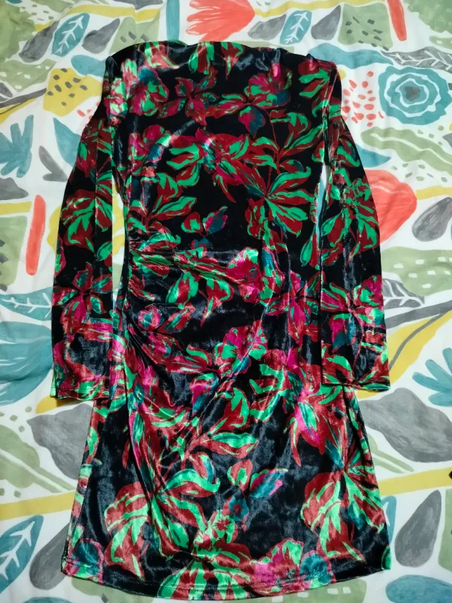Vestido Terciopelo Estampado Floral