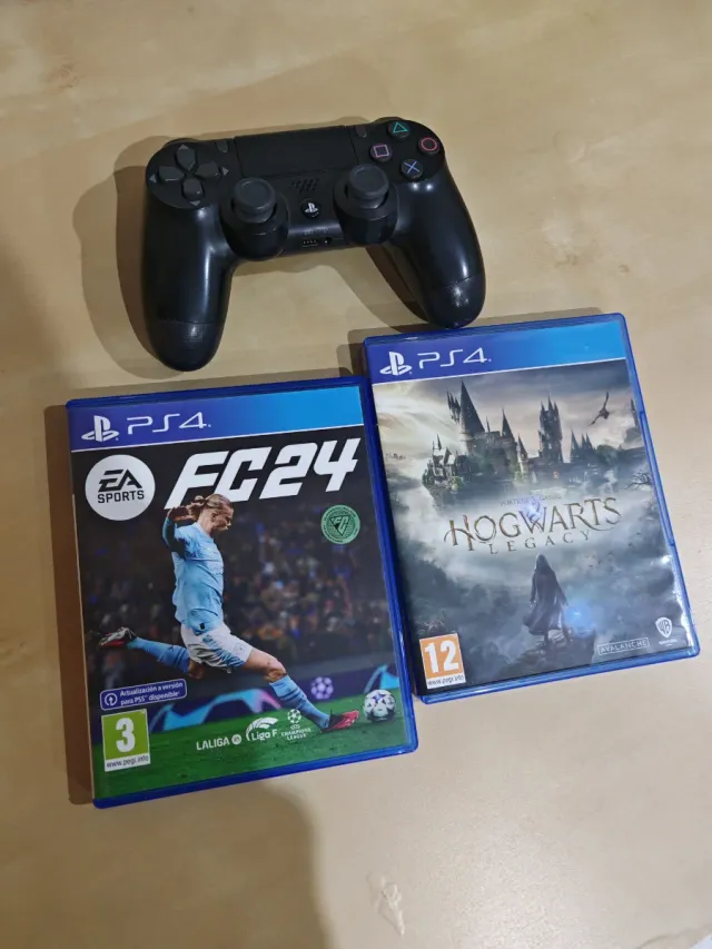 PS4 (PlayStation 4) Negra + Mando + 2 Juegos