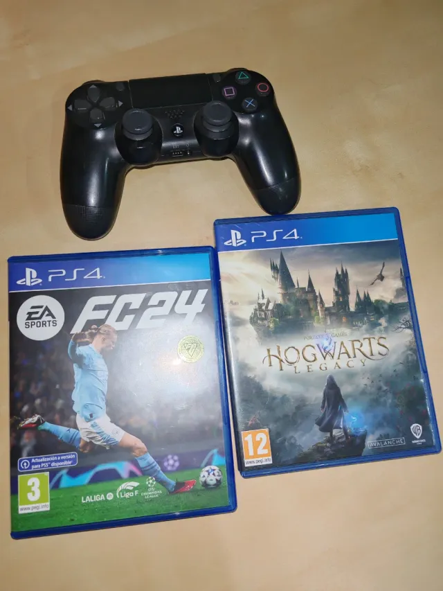 PS4 (PlayStation 4) Negra + Mando + 2 Juegos