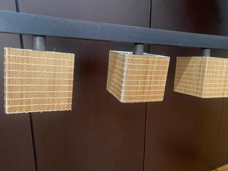 Juego 3 Lámparas Dormitorio Bambú Metal