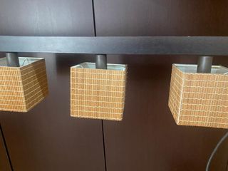 Juego 3 Lámparas Dormitorio Bambú Metal