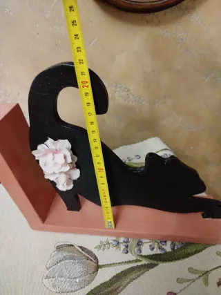 Ferma libro gatto nero decorato