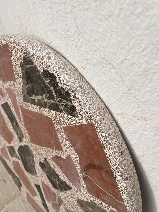 Tablero mesa redondo terrazo