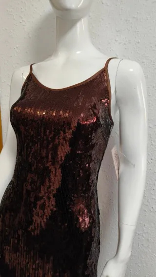 Vestido de fiesta lentejuelas flecos