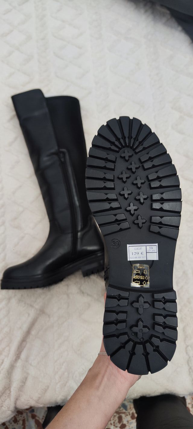 Botas André Piel T.39 Negras Nuevas