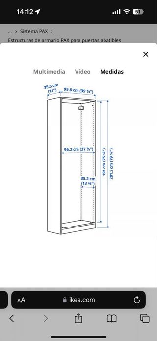 Armario blanco con cajones