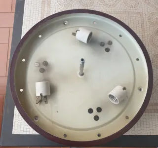 Lámpara Techo Antigua Cristal Metal Dorada