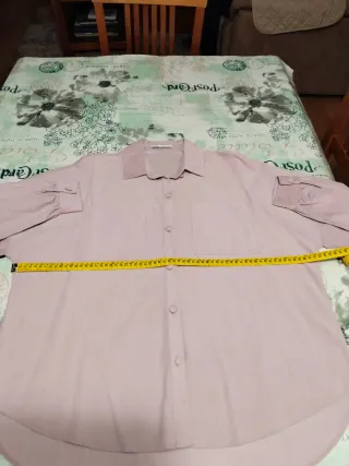 Camisa de pana rosa lila oversize mujer
