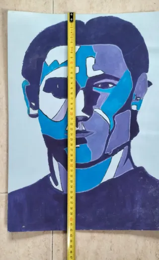 Retrato al óleo antiguo sobre cartulina