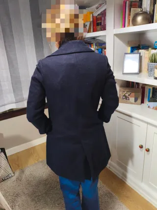 Abrigo azul paño Zara Talla S