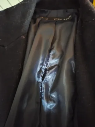 Abrigo azul paño Zara Talla S