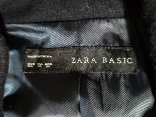 Abrigo azul paño Zara Talla S