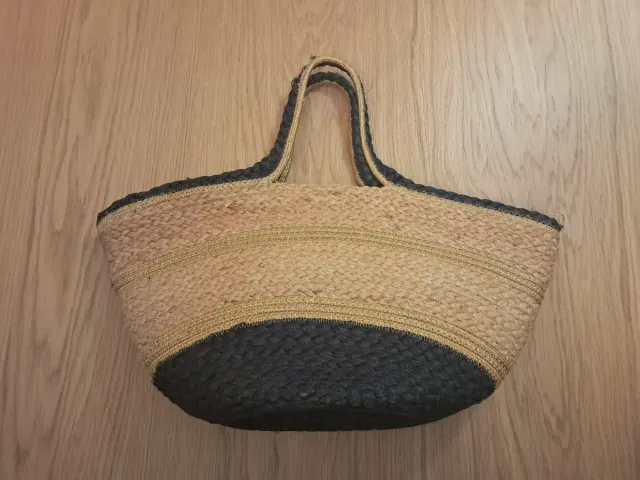 Bolso Cesta Beige y Negro