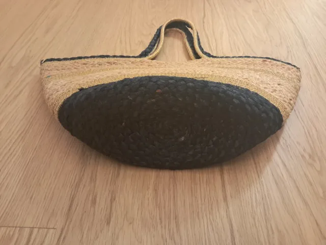 Bolso Cesta Beige y Negro