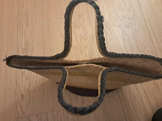 Bolso Cesta Beige y Negro