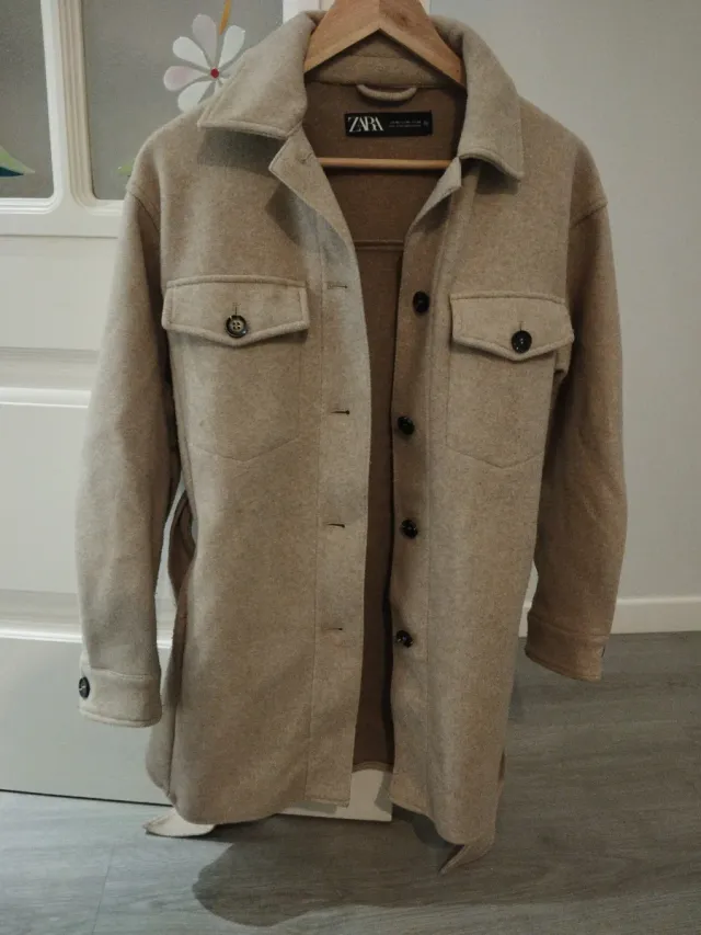 Chaqueta Zara Beige Mujer