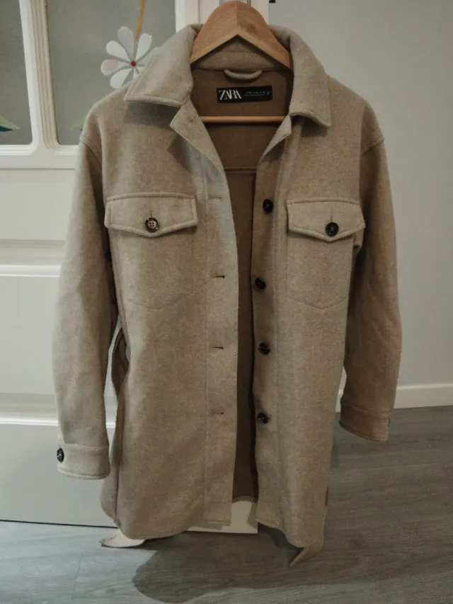 Chaqueta Zara Beige Mujer