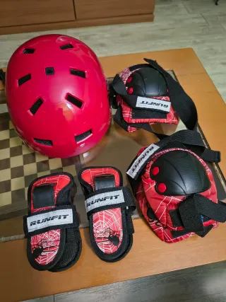 Kit Protecciones Skate Infantil RUNFIT Rojo