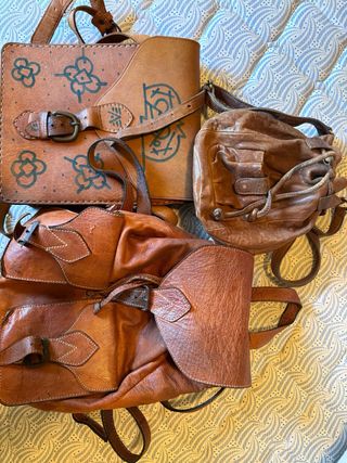 Lote de 3 bolsos de cuero