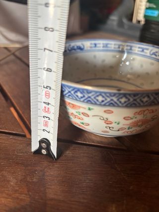 4 Taças e Colheres Cerâmica Oriental