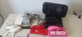Consola Wii U Nintendo Negra + lote juegos + mando