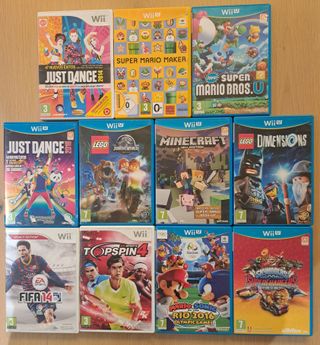 Consola Wii U Nintendo Negra + lote juegos + mando