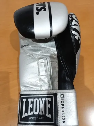 Guantes de Boxeo Leone 14 oz Plateados