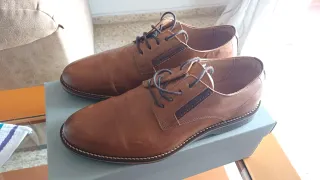 Zapatos de Piel Derby/Blucher Marrones