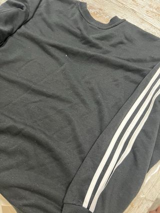 Sudadera Adidas Negra sin capuchacon Rayas Blancas