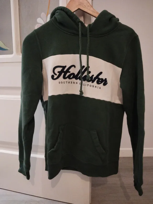 Sudadera Hollister Mujer Verde y Blanca