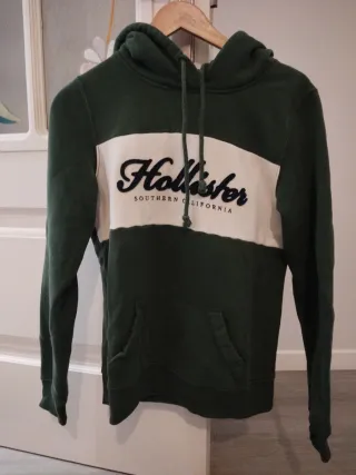 Sudadera Hollister Mujer Verde y Blanca