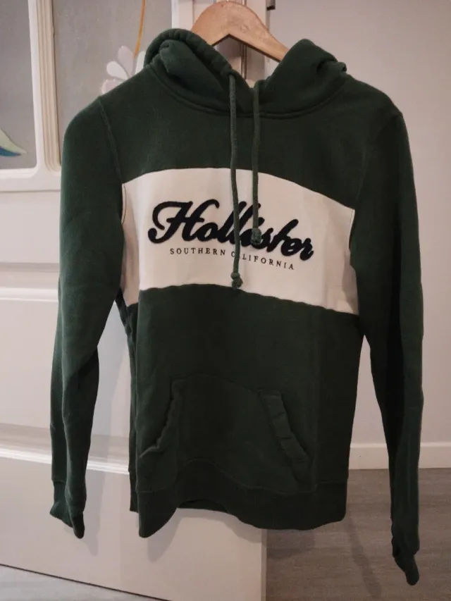 Sudadera Hollister Mujer Verde y Blanca