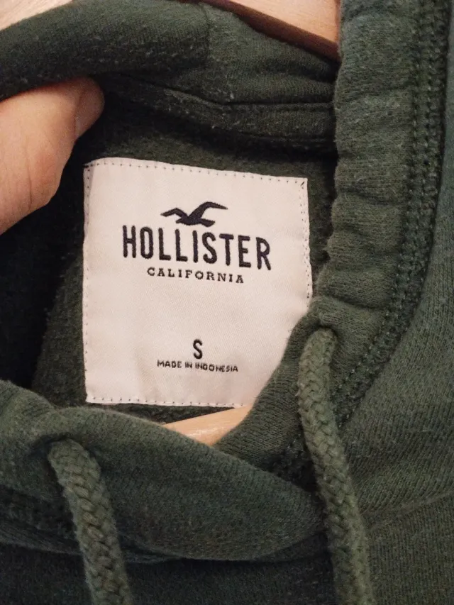 Sudadera Hollister Mujer Verde y Blanca