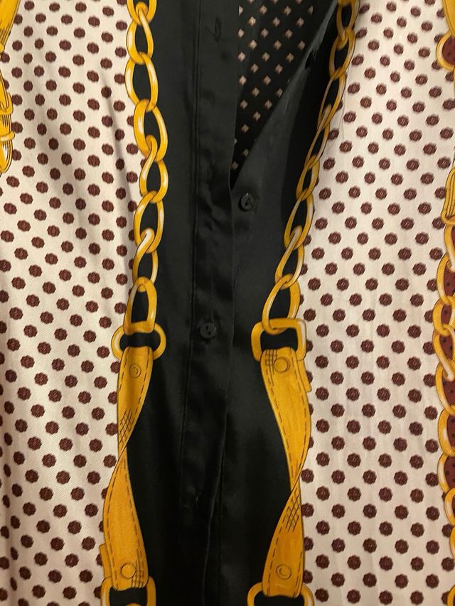 Vestido Camisa Zara Estampado Cadena