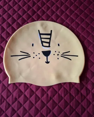 Touca Natação Silicone Criança Gatinho